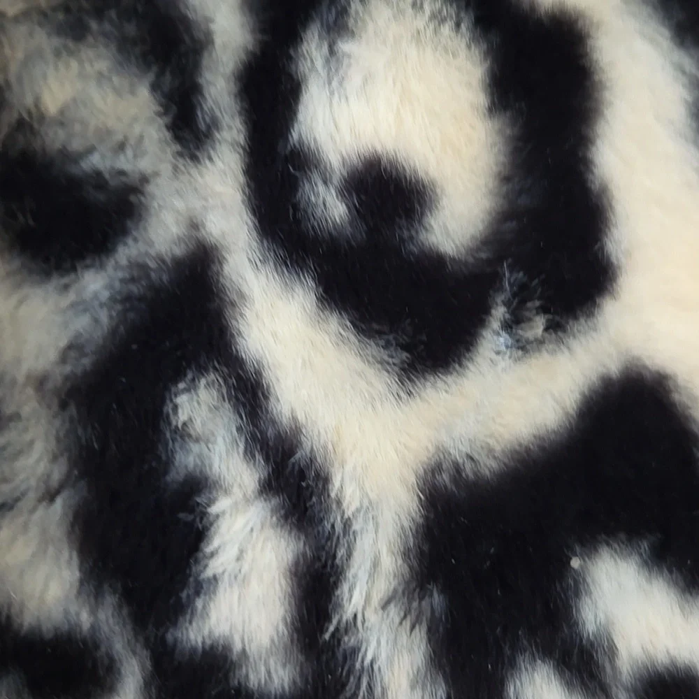 Stoosh-Blk/iv Faux animal print open front soft short Jkt Sz S NWT. - Picture 5 of 8